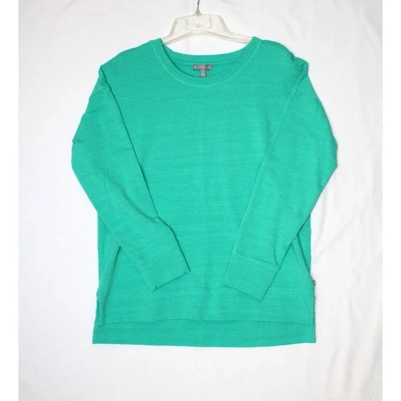 T By Talbots Long Sleeve Shirt Top Women's Teal Stretch Casual Beach UPF 50 Med - Picture 1 of 10